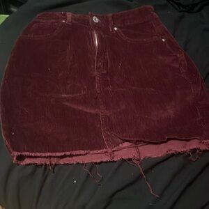 burgundy corduroy skirt